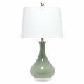 Lalia Home 26.25in Classix Modern Ceramic Droplet Table Lamp with White Fabric Shade, Sage Green LHT-4005-SG